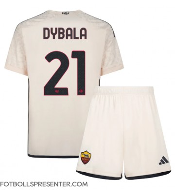 AS Roma Paulo Dybala #21 Bortatröja Barn 2023-24 Kortärmad (+ korta byxor)